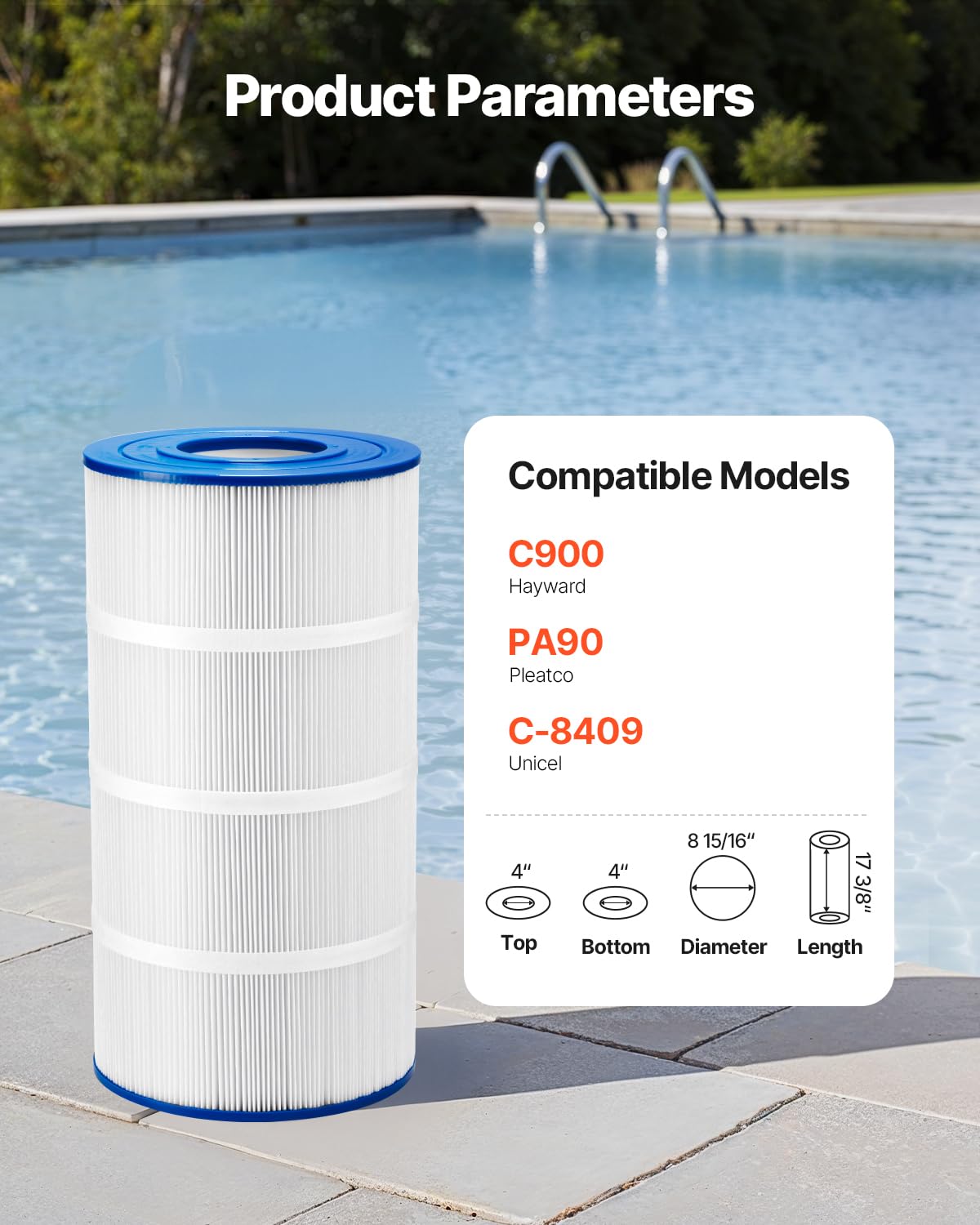 VEVOR C900 compatibility image highlights Hayward C900 replacement fit