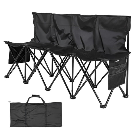 VEVOR camping-ready bench folds flat for travel and portability.