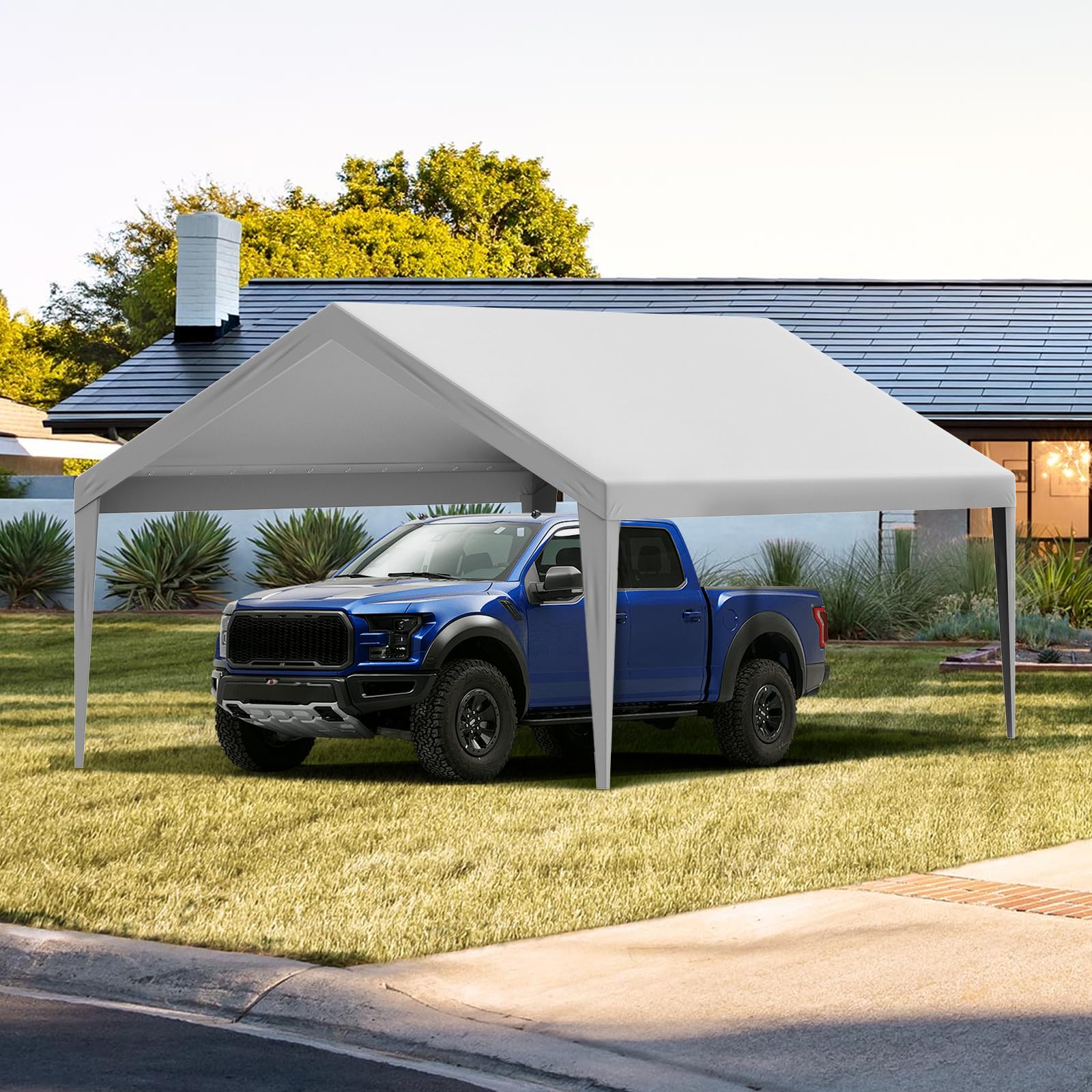 VEVOR top cover measuring 13x20 fits garage frames precisely.