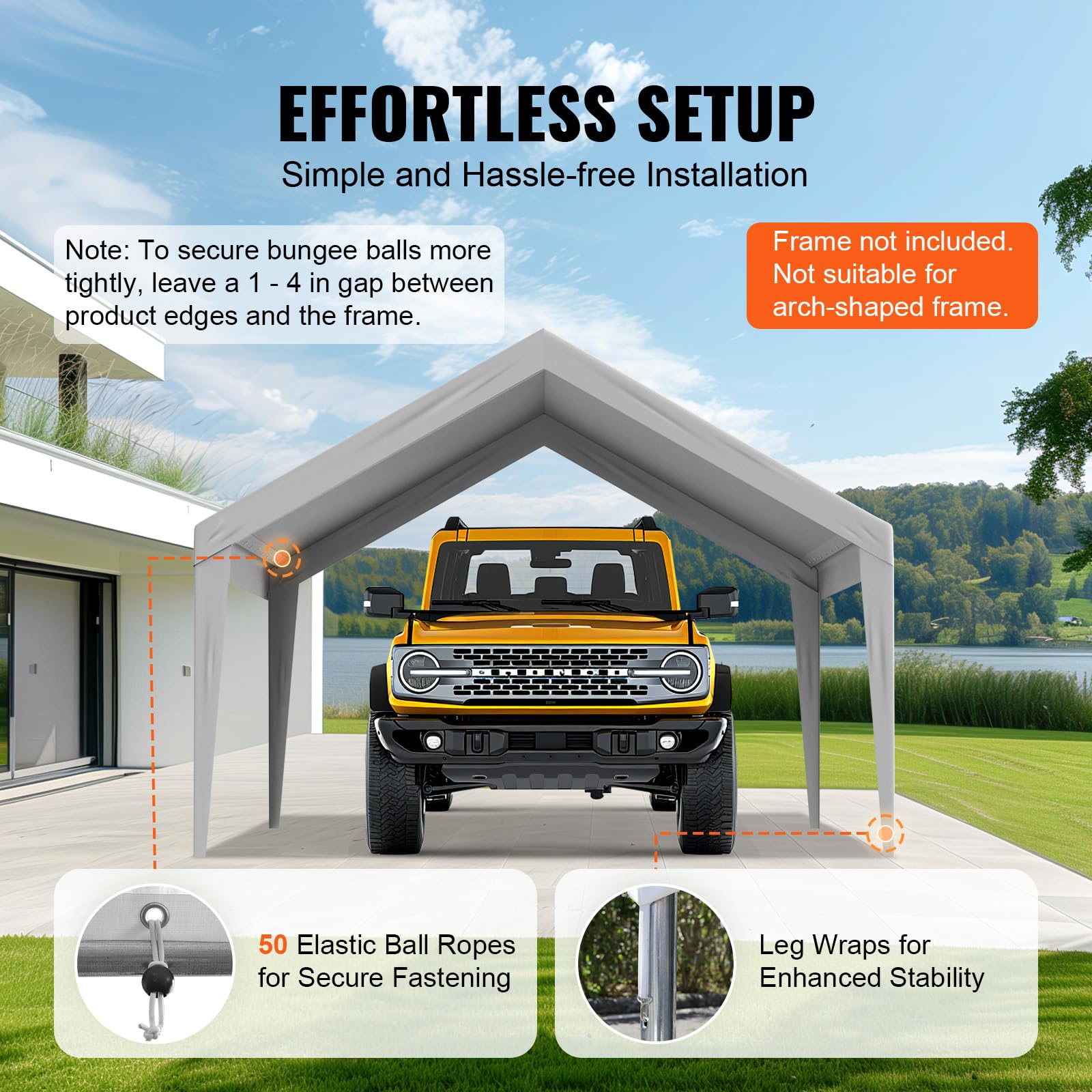 VEVOR canopy top cover with Velcro side attachment for secure fit.
