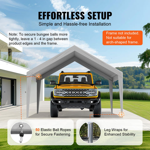 VEVOR canopy top cover with Velcro side attachment for secure fit.