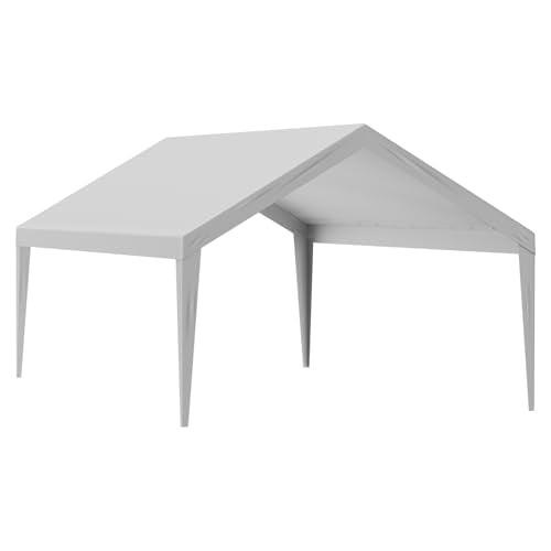 VEVOR carport top cover showing reinforced heat-sealed seams.