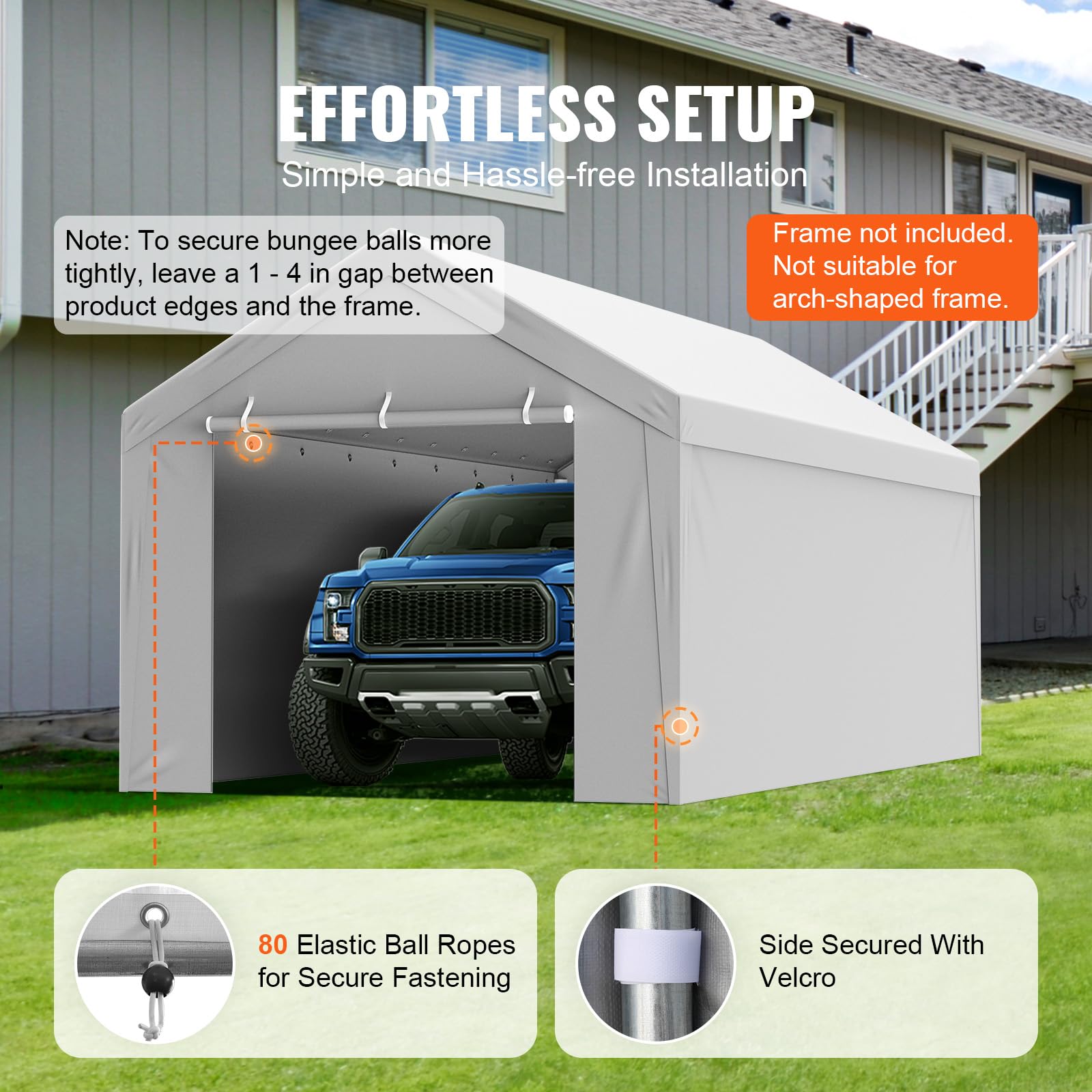 VEVOR aluminum grommets support secure canopy anchoring.