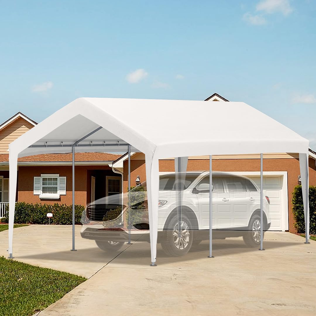 VEVOR white canopy shows a neutral color that blends with exteriors.