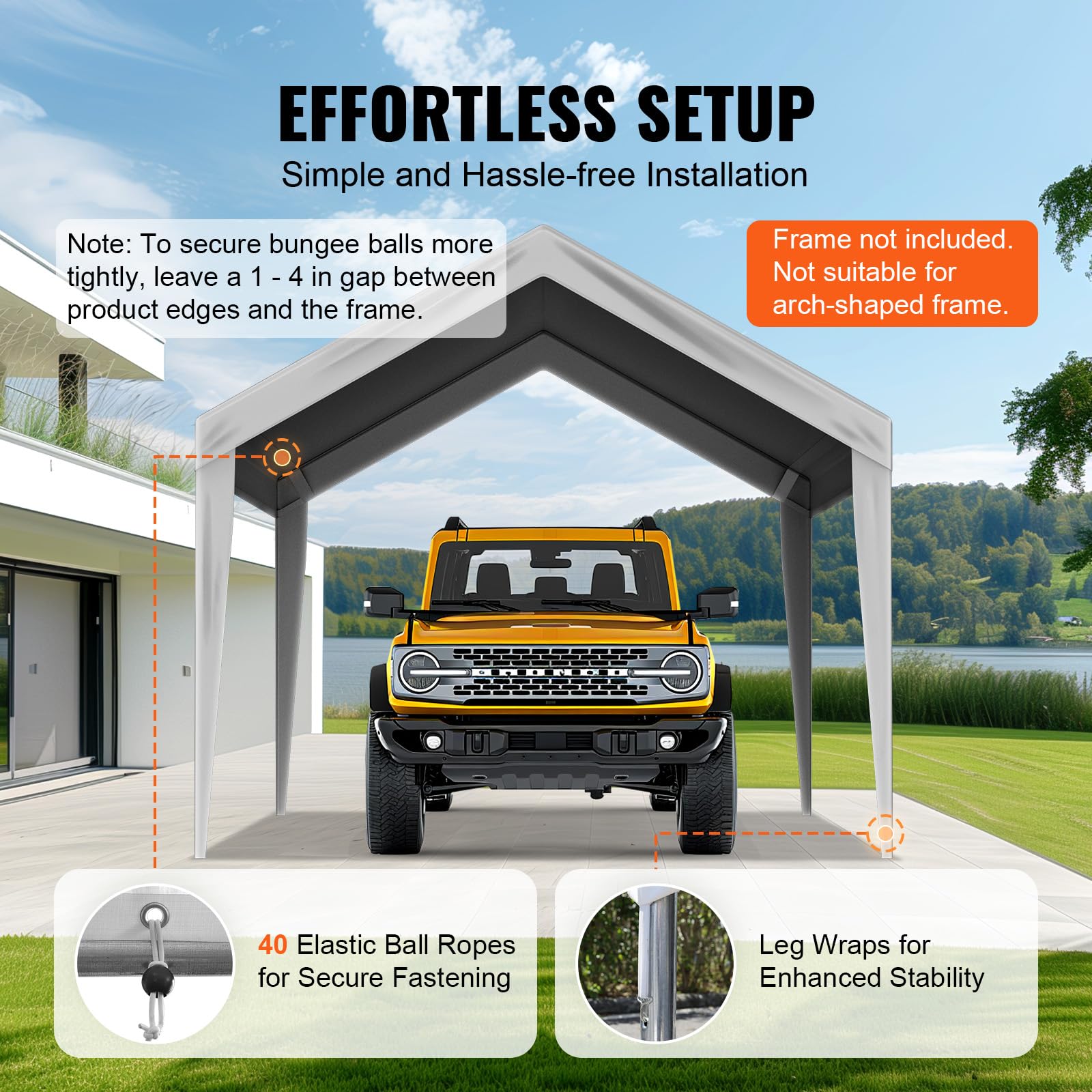 VEVOR canopy cover aluminum grommets for secure fit