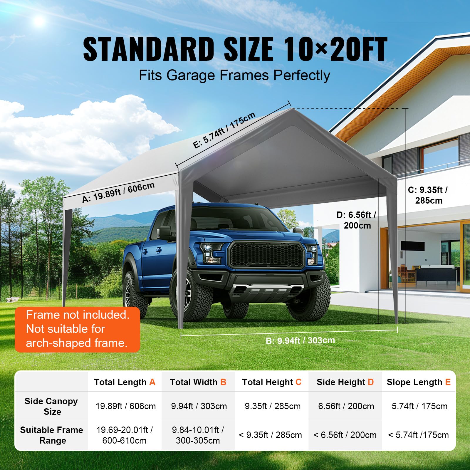 VEVOR easy-installation canopy with elastic ball bungees