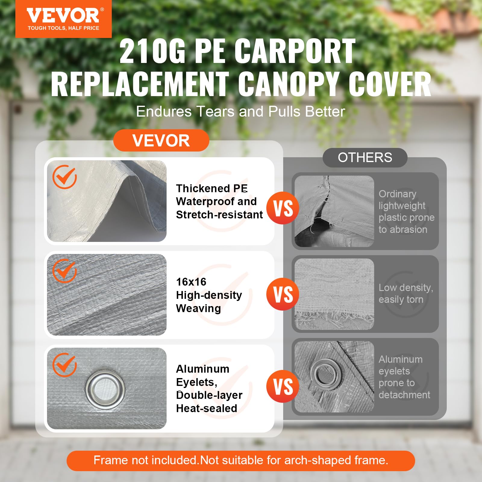 VEVOR canopy cover waterproof fabric detail for durability