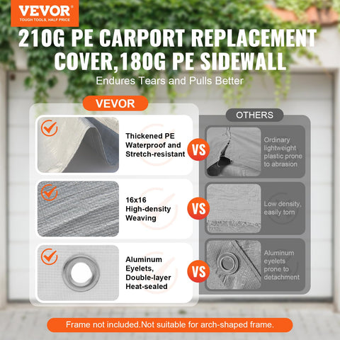 VEVOR carport side wall panel provides durable weather protection.
