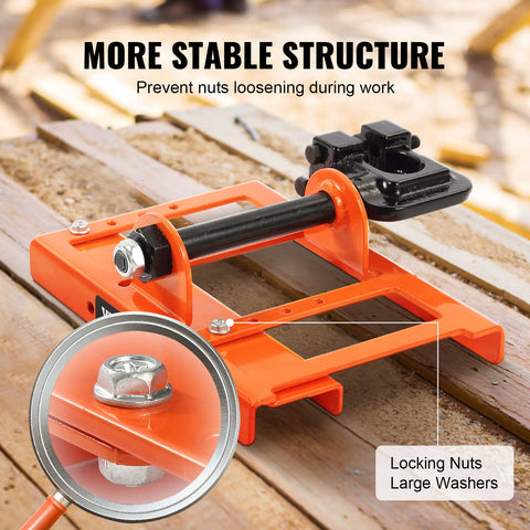 VEVOR Chainsaw Mill anti-loosening nuts and washers ensure steady operation.