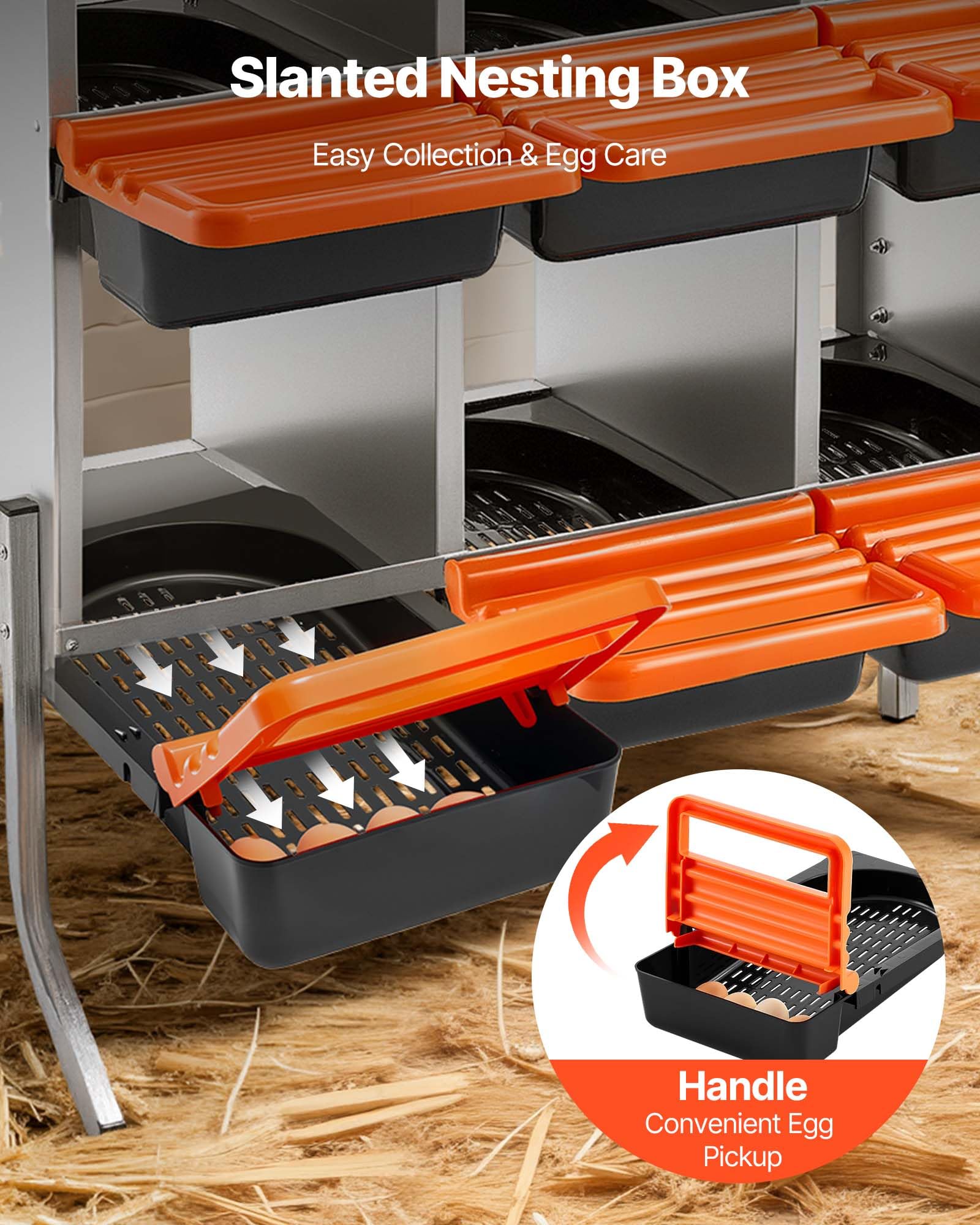 VEVOR nesting box high-strength plastic simplifies cleaning and maintenance.