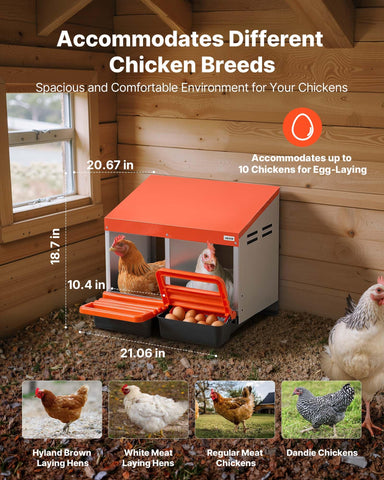 VEVOR nesting boxes feature roll-away design for easy egg collection