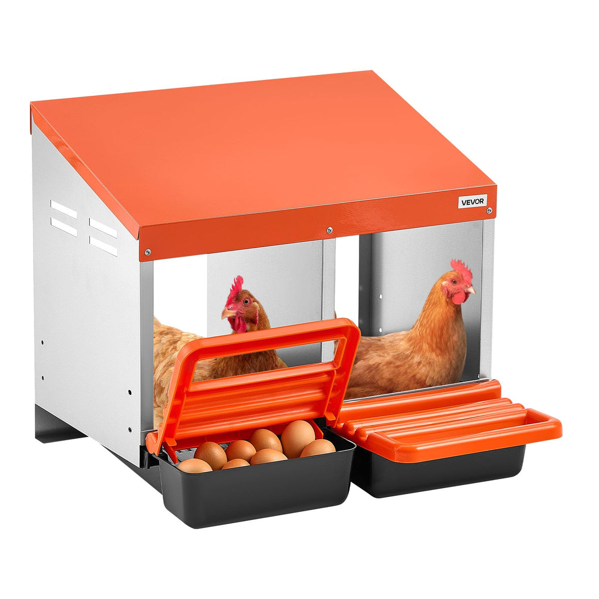 VEVOR chicken nesting boxes with two compartments for wall-mount setup