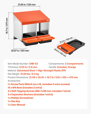 VEVOR wide landing platform supports easy hen entry