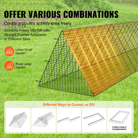 VEVOR chicken tunnel foldable-design adapts to yard layouts