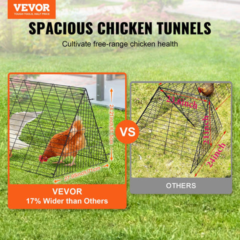 VEVOR metal frame with durable wire for weather-resistant poultry housing