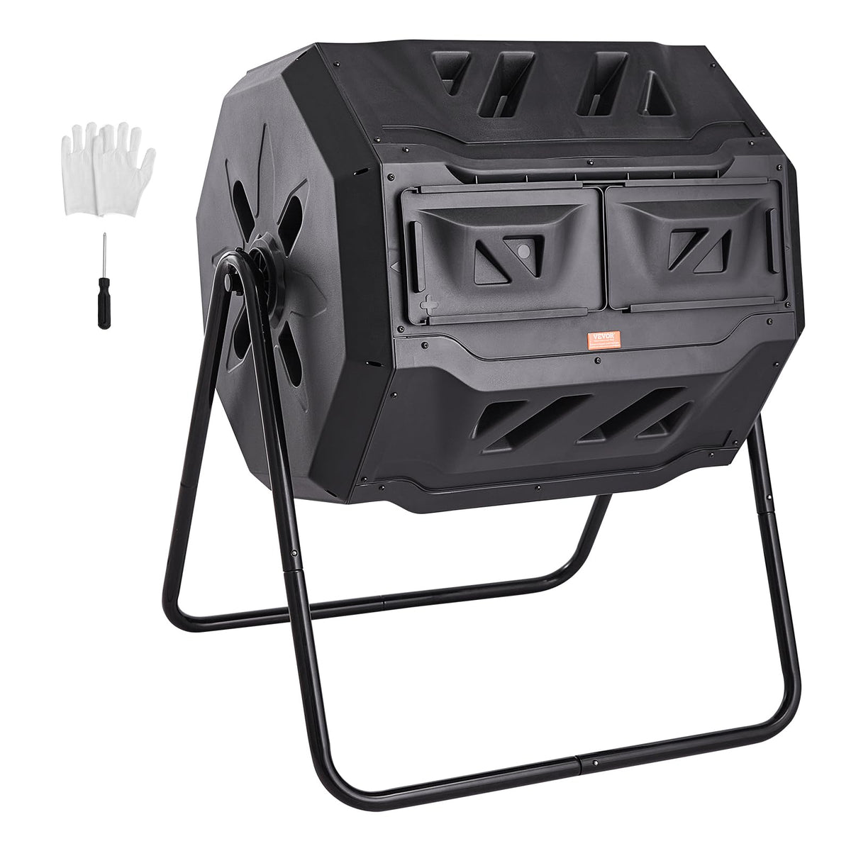 VEVOR 43-gallon dual-chamber compost bin for large gardening use