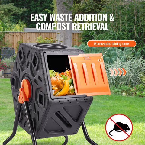 VEVOR compost bin sliding-door access for effortless loading and removal.