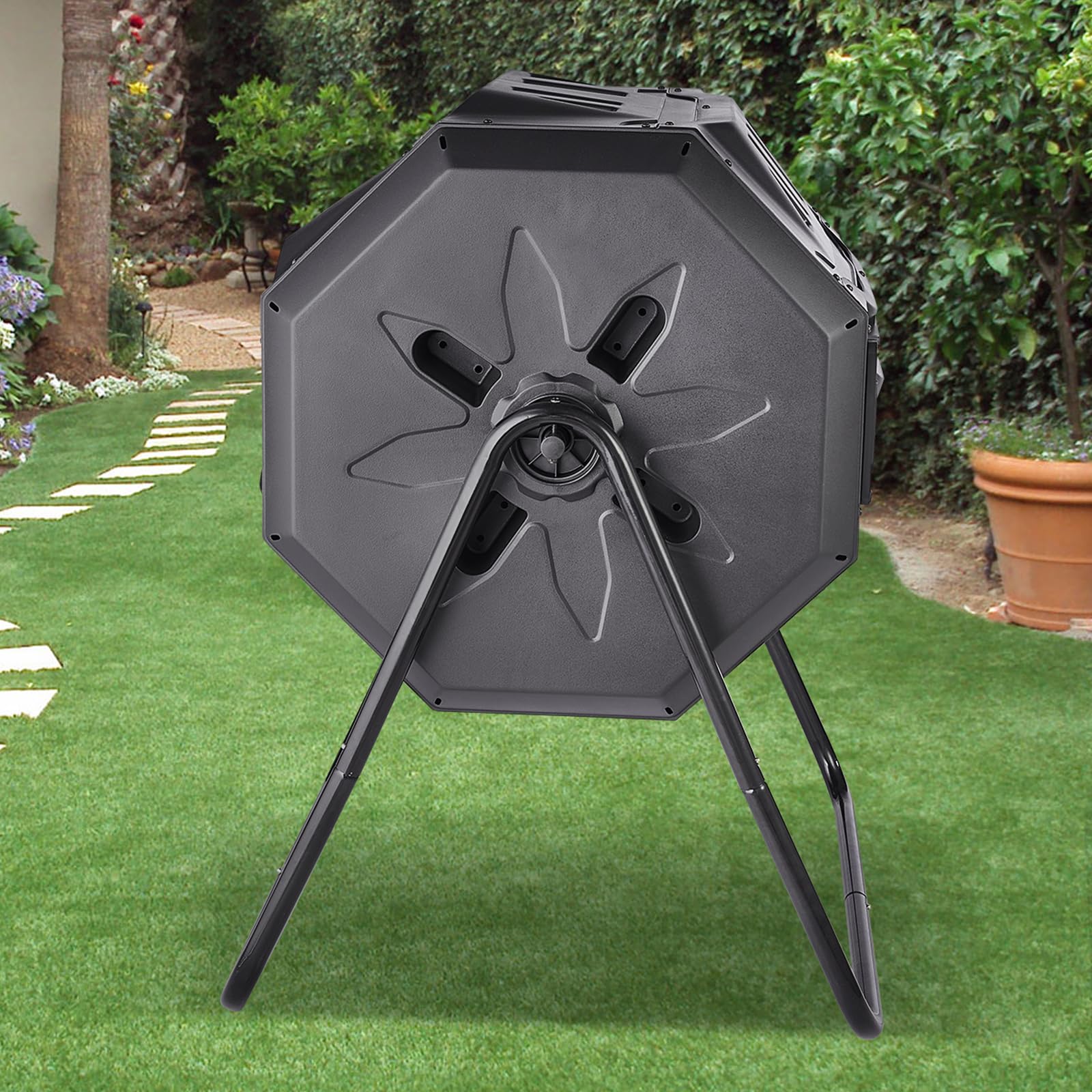 Sturdy steel frame supports heavy loads up to 110 lbs