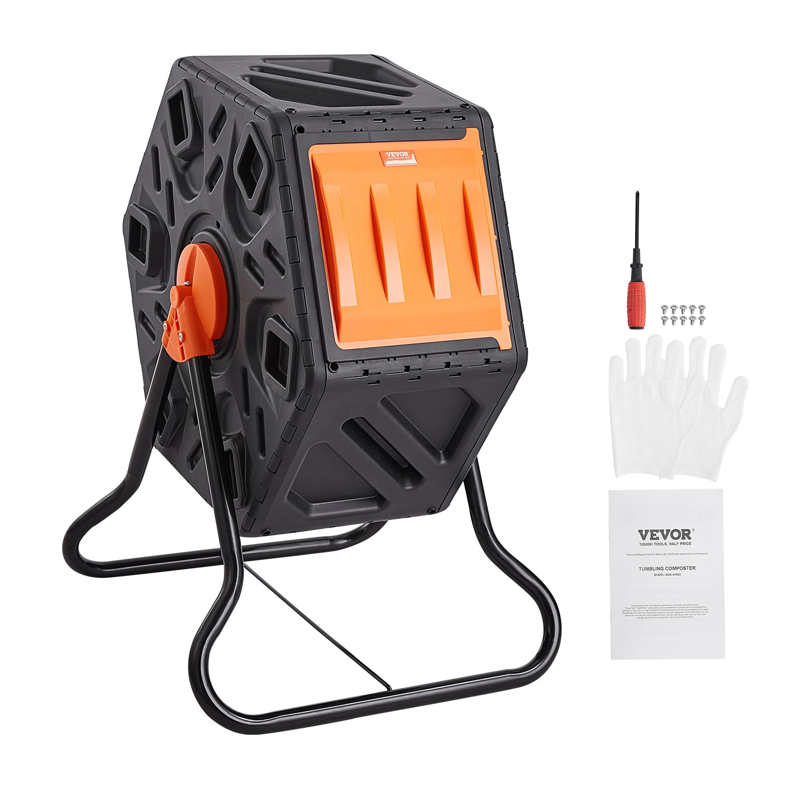 VEVOR compost bin weatherproof construction withstands sun, rain, and snow.