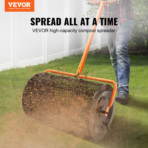 VEVOR compost spreader basket at 24 inches for wide coverage.