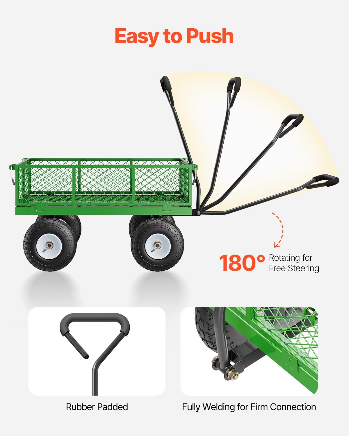 VEVOR powder-coated steel resists rust for long outdoor use