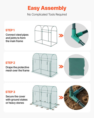 VEVOR Crop Cage tool-free assembly components.
