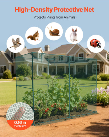 VEVOR Crop Cage mesh close-up shows tear-resistant fabric and air gaps.
