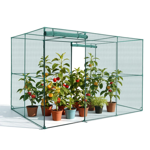 VEVOR crop cage with zippered door protects crops while allowing airflow.