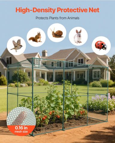 VEVOR crop cage tear-resistant mesh close-up protects plants.