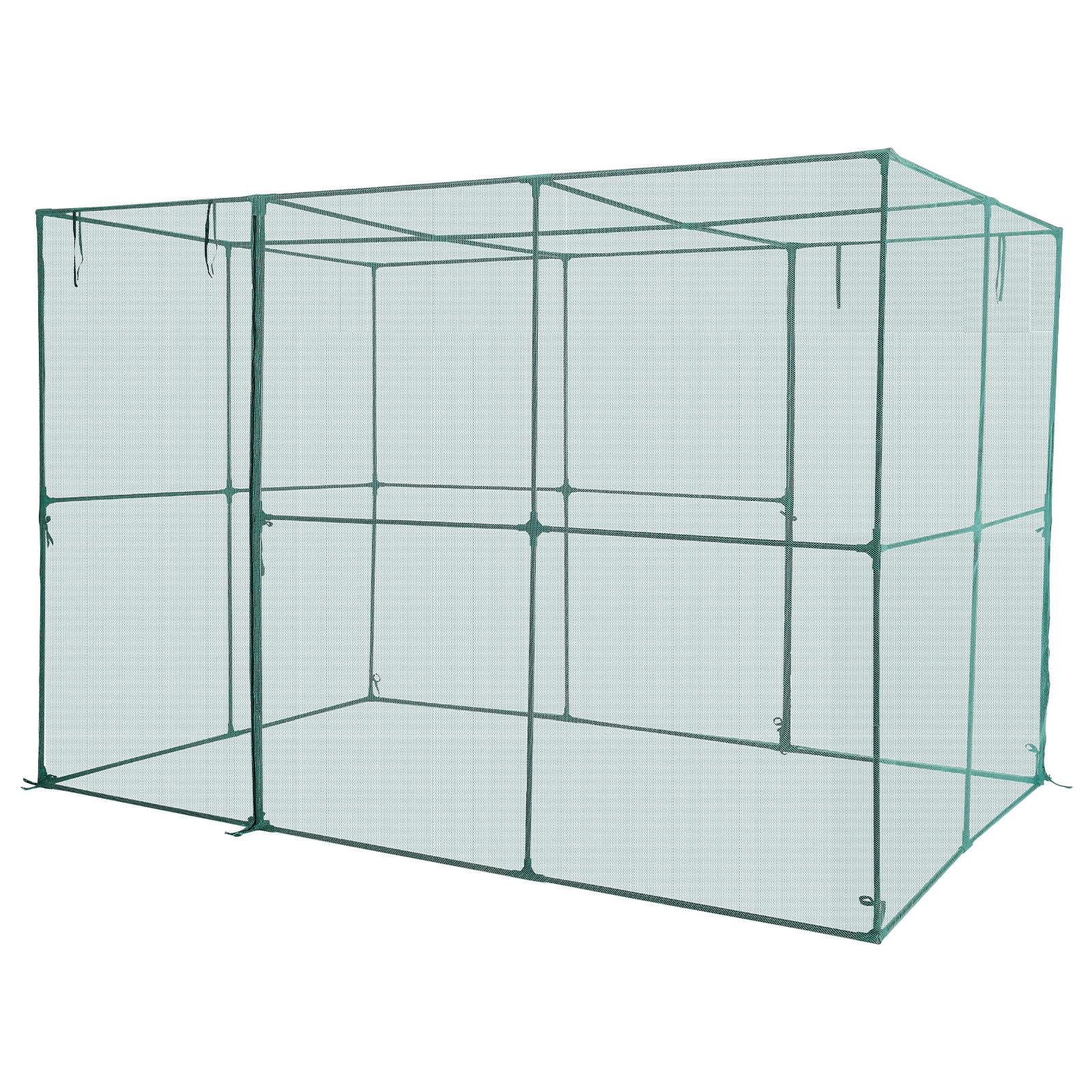 VEVOR crop cage outdoors protects tomatoes in raised beds.