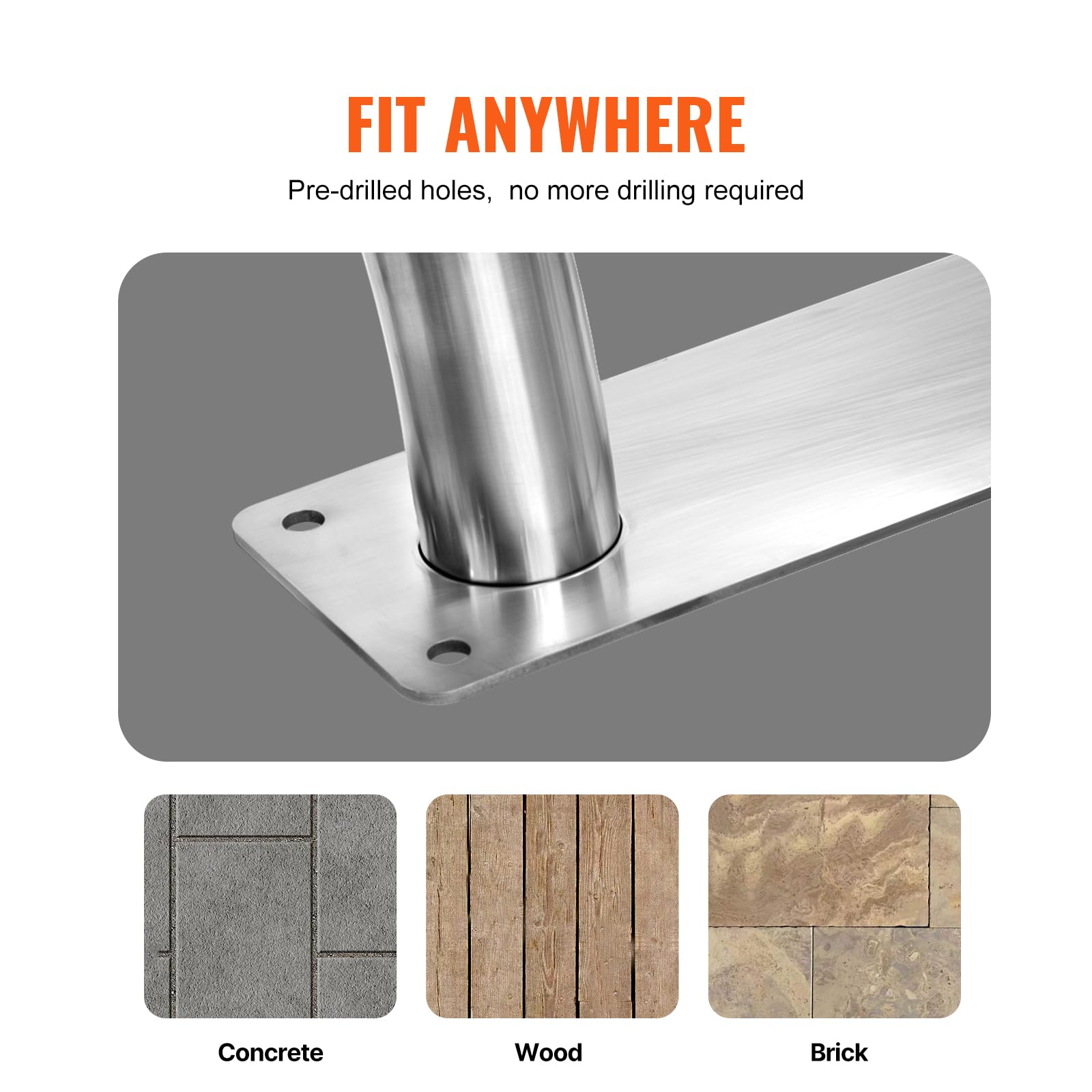VEVOR deck-mount pool rail demonstrates stable mounting to outdoor decks