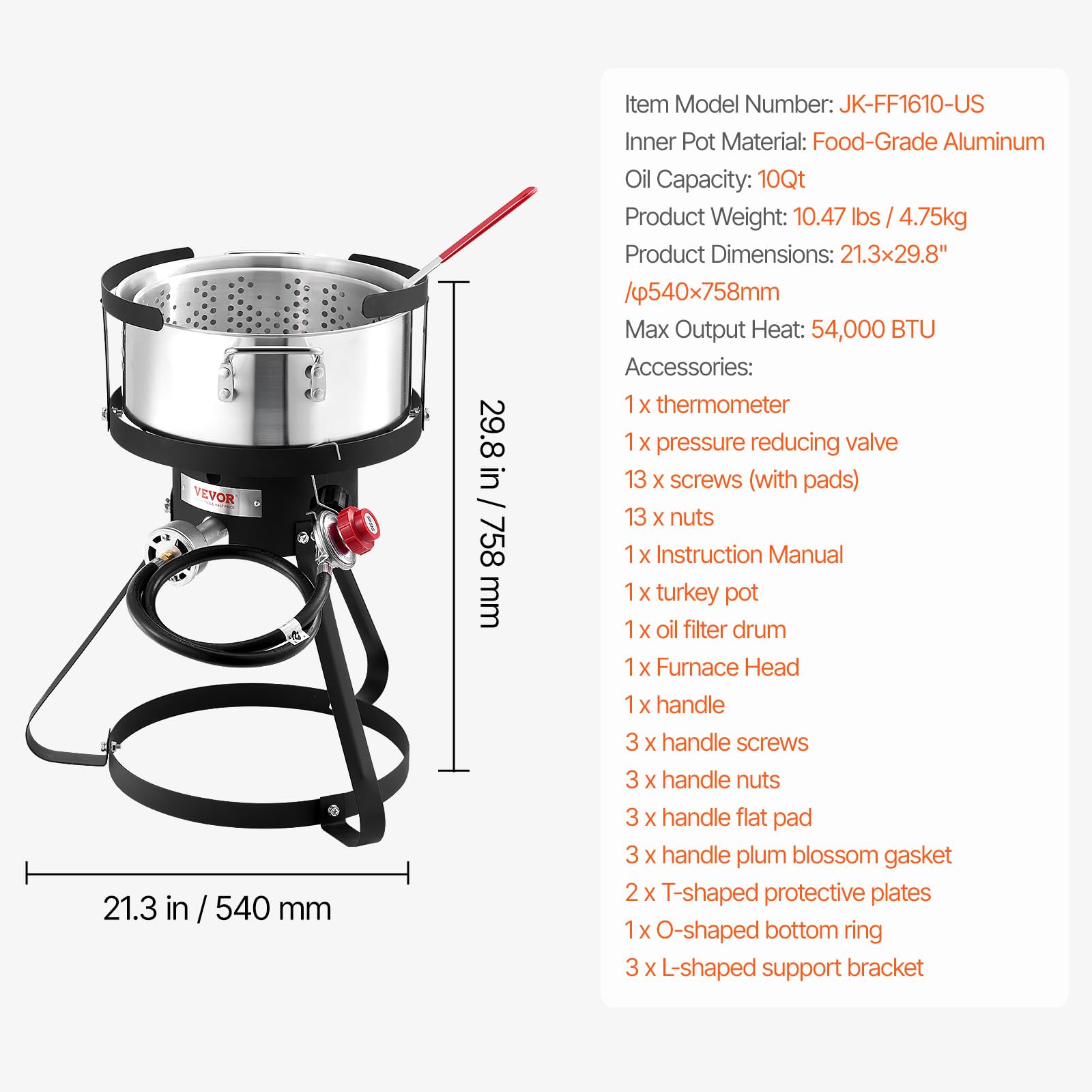 VEVOR detachable parts simplify cleaning after outdoor cooking