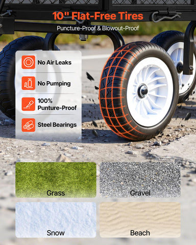 VEVOR detachable side panels convert the cart into a flatbed