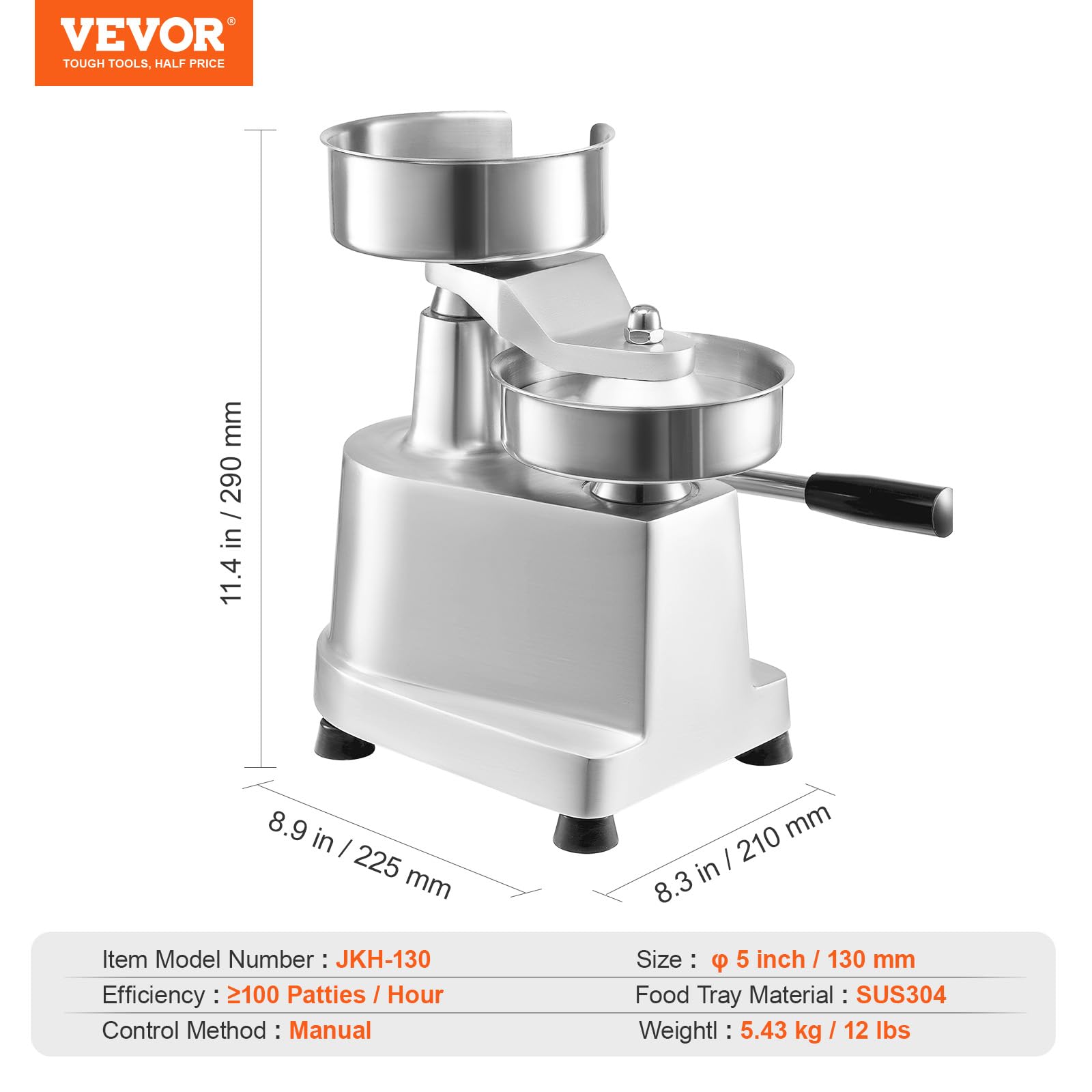 VEVOR disposable gloves pack included for hygienic prep.