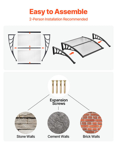 VEVOR DIY installation kit enables quick one-person setup.