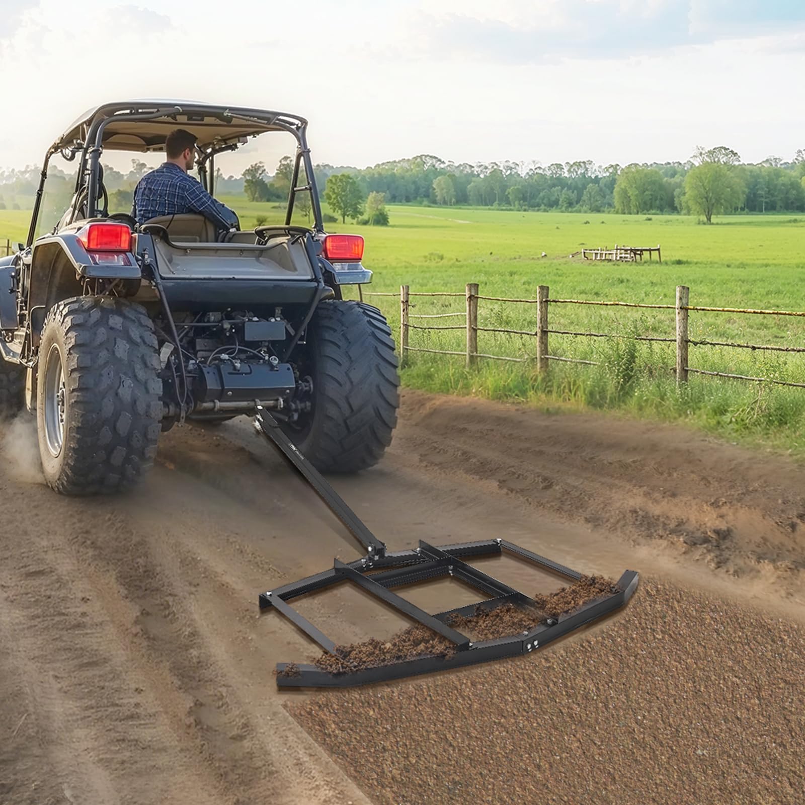 VEVOR drag harrow crafted from Q235 steel for rugged durability.