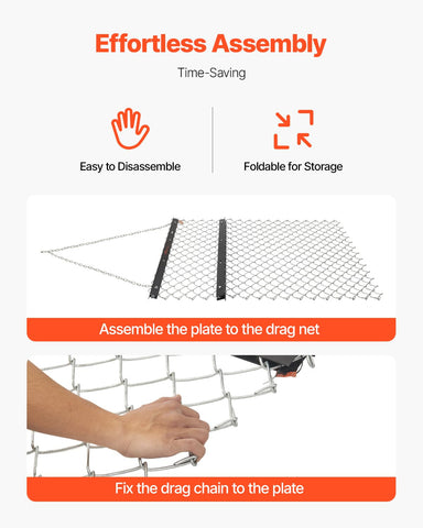 Trailer ball compatibility on VEVOR drag harrow for easy towing on equipment