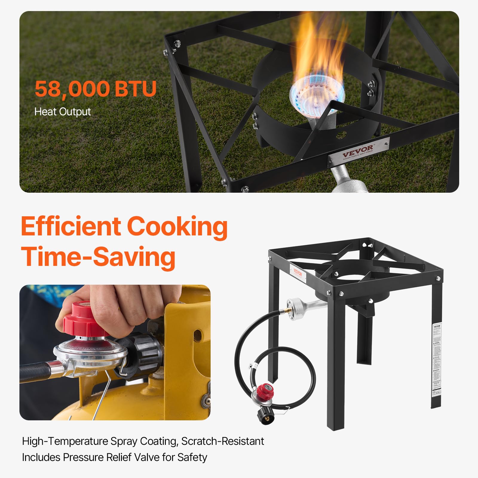 VEVOR dual fry baskets with hooks for easy draining