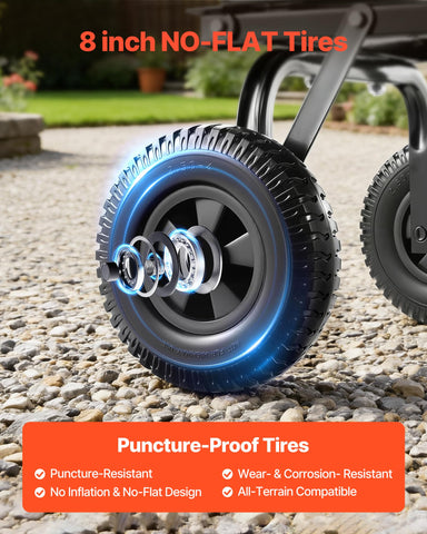 VEVOR wheelbarrow with durable PP material for outdoor use