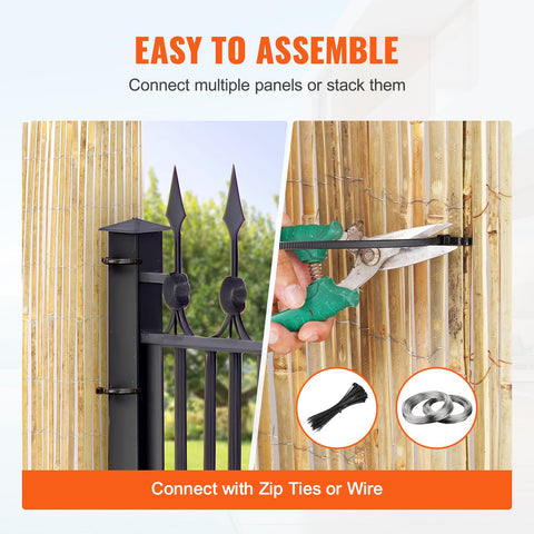 VEVOR easy-install bamboo fence mounted to railing or posts