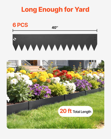 VEVOR edging installed in soil creates a clean garden border.