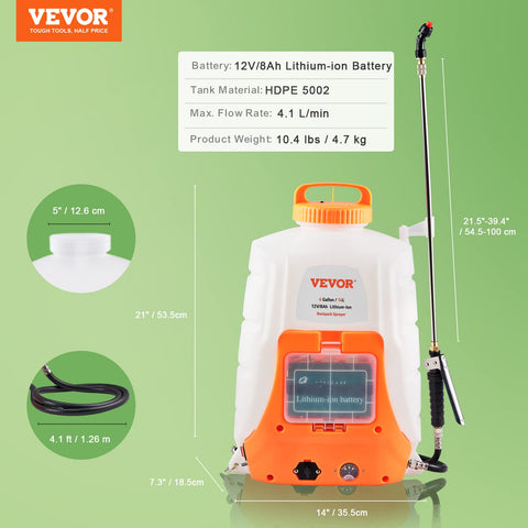 VEVOR includes eight nozzles and two wands for various spray patterns