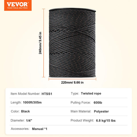 VEVOR polywire with high tensile strength supports heavy grazing and safe fencing.