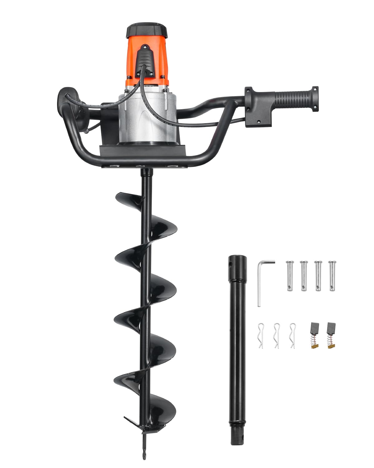 VEVOR electric post hole digger with 5.91-inch auger bit drilling deep holes