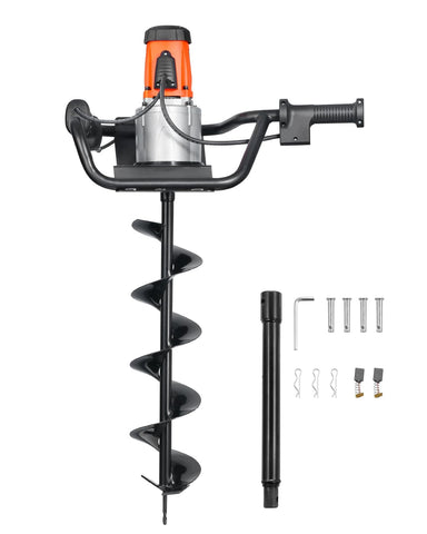 VEVOR electric post hole digger with 5.91-inch auger bit drilling deep holes
