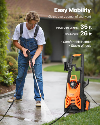 VEVOR 1900W motor detail highlighting efficient cleaning performance