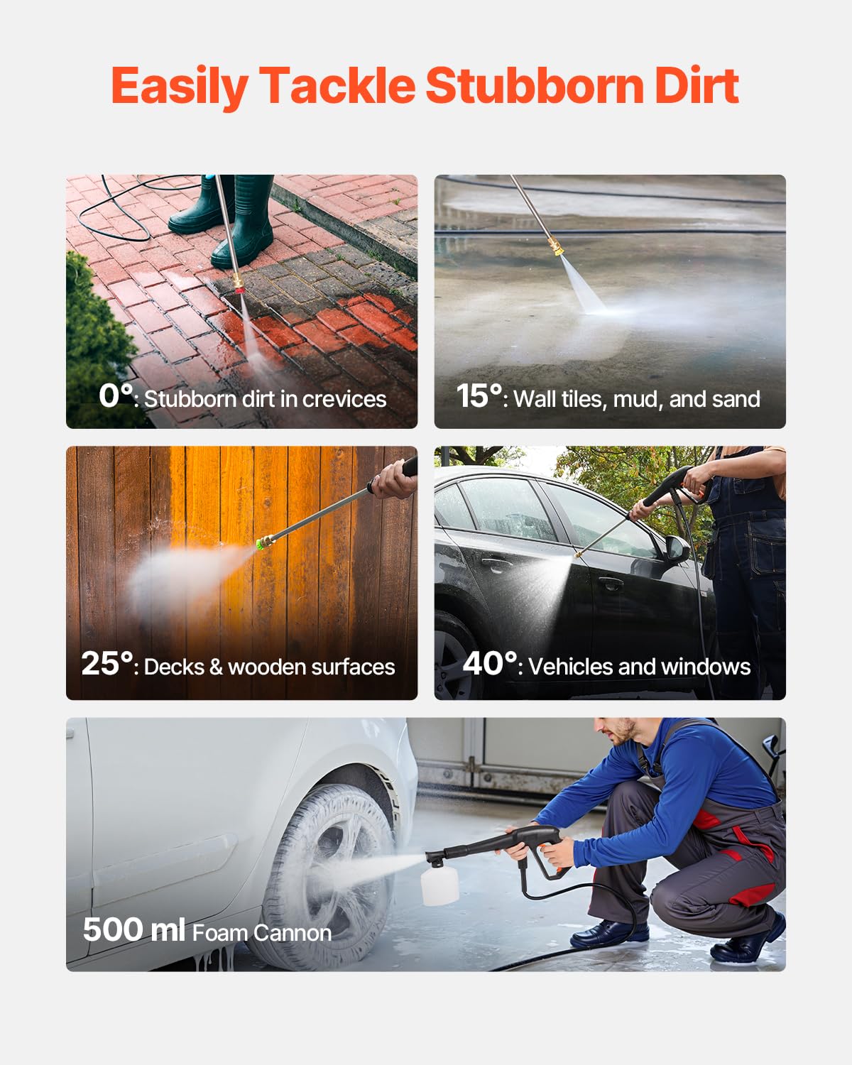 VEVOR four nozzles kit for versatile tasks from decks to cars