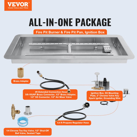 VEVOR extended connection hose 4ft enables flexible propane setup and safe clearance