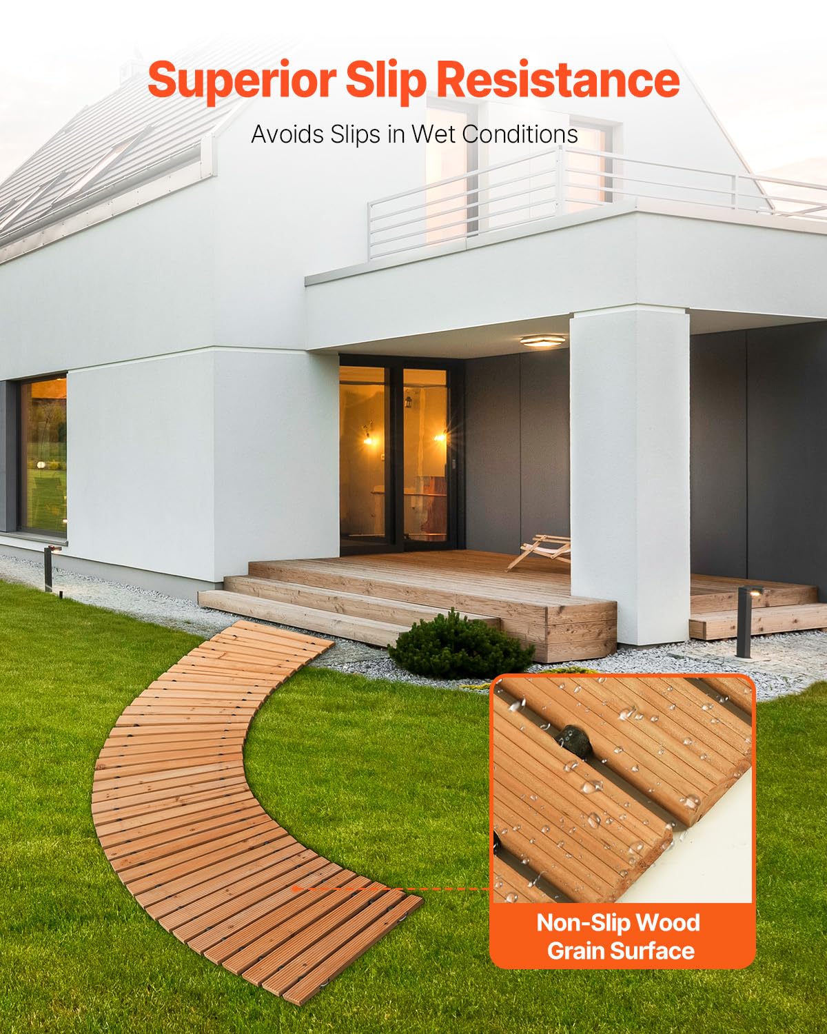 VEVOR extended pathway view showing modular sections for longer coverage.