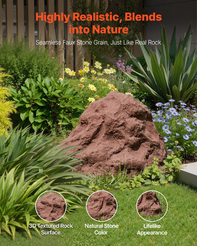 VEVOR faux rock cover conceals wells and pipes while blending with the landscape